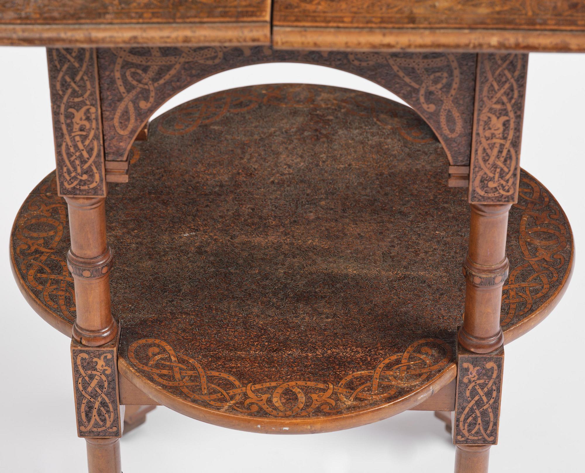 Table, probably Norway, Old Norse style, late 19th century.