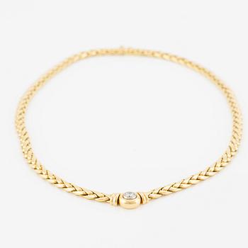 Collier/armband med en rund briljantslipad diamant ca 0.35 ct.