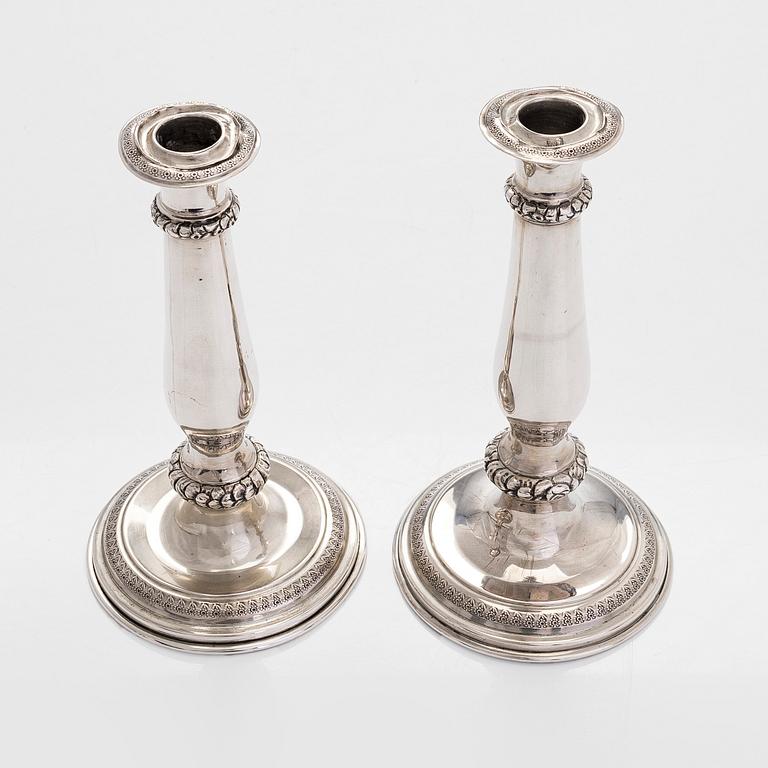 Ljusstakar, ett par, silver, Österrike-Ungern 1847.