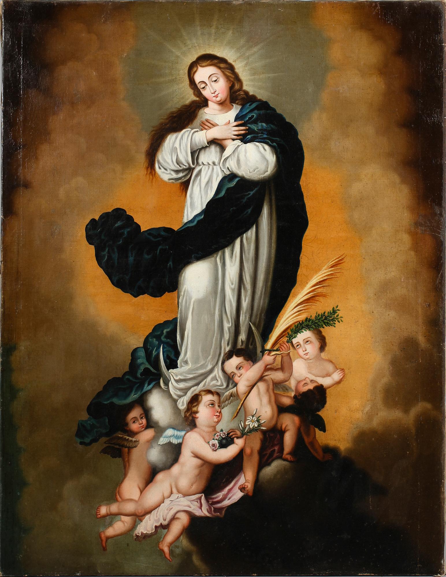 OKÄND KONSTNÄR, olja på duk, 1700-/1800-tal.