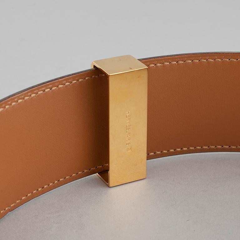 HERMÈS, Collier de Chien belt buckle & leather strap.