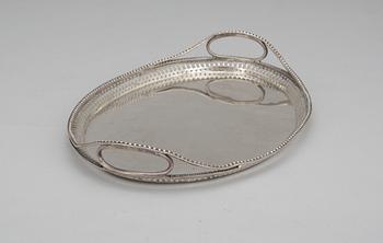 A Russian silver tray, 1809.