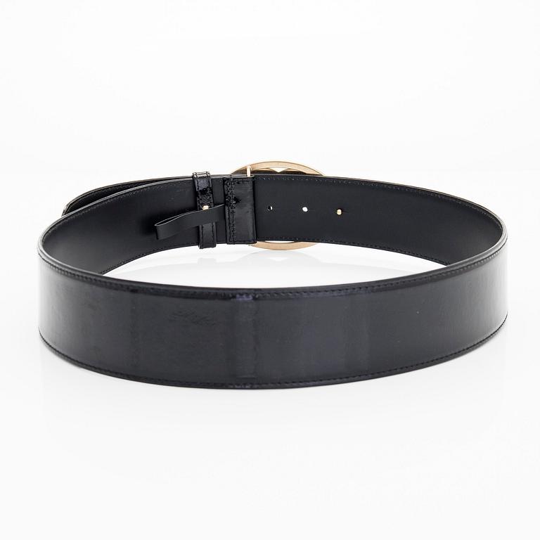 Chanel, a patent leather belt.