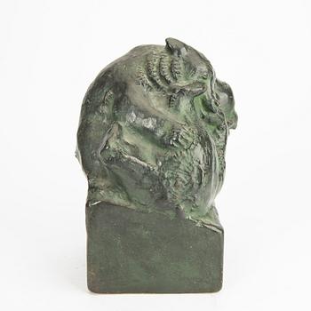 Carl Fagerberg, skulptur, signerad, patinerad gips.