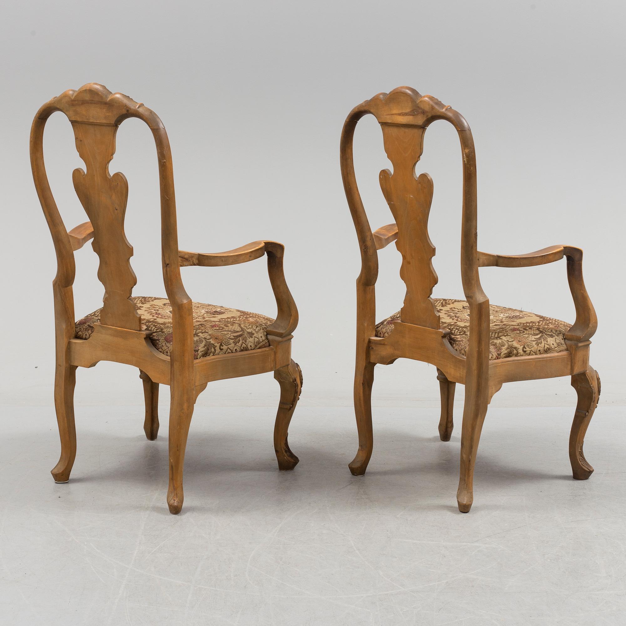A pair of rococo style chairs.