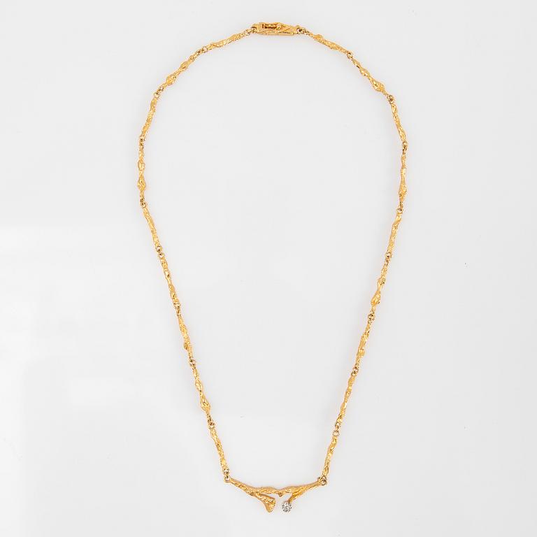 Björn Weckström, Necklace, "Vårdagg", 18K and brilliant-cut diamond, Lapponia.