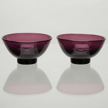 DESSERTSKÅLAR, 8 st, glas, Karhula-Iittala, 1900-talets mitt.