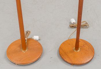 Two floor lamps in teak and brass from the 1960s/70s.
