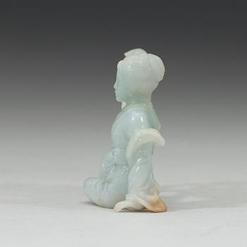 A Chinese nephrite figure of a lady, Qing dynasty (1644-1912).