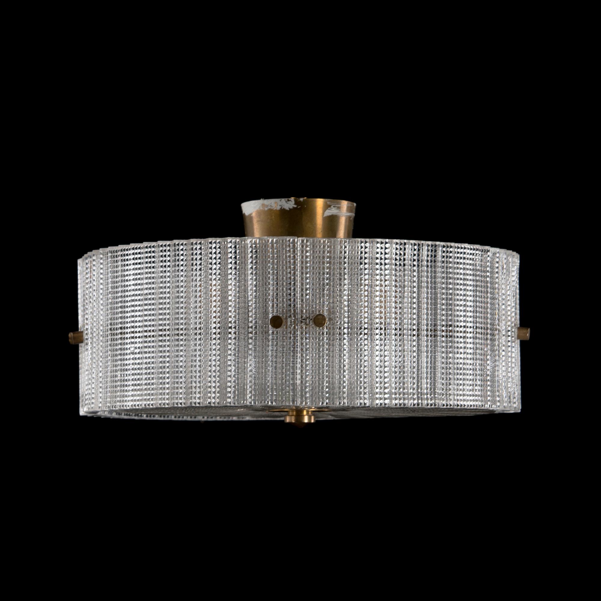 KATTOVALAISIN, Carl Fagerlund, Orrefors. 1960-1970-luku. Korkeus n. 25 cm.