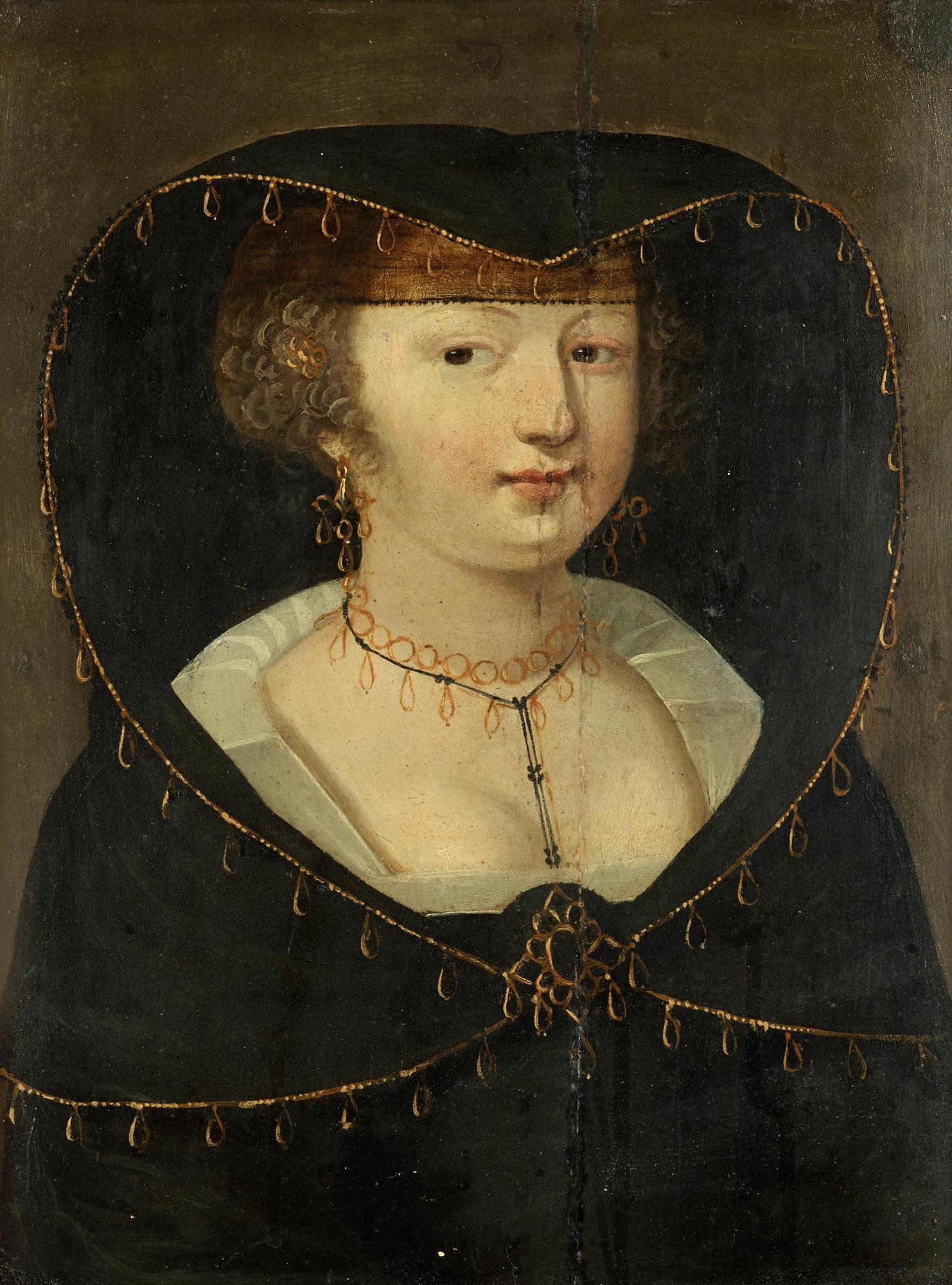 Unknown artist 17th Century. Lady in a black cape.
