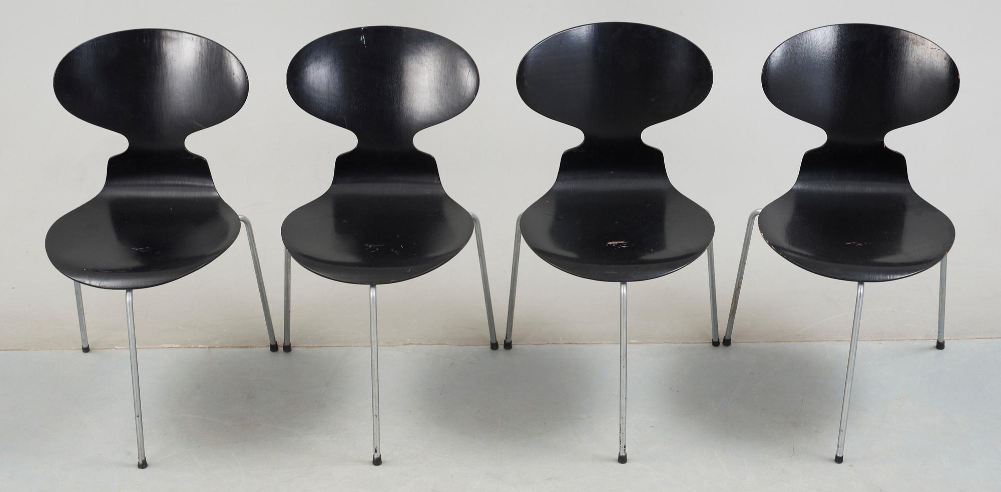 STOLAR, 4st, "Myran", Arne Jacobsen, Fritz Hansen, Danmark.
