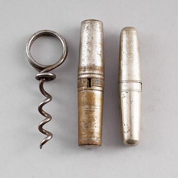KORKSKRUVAR, 3 st, 1800-talets andra hälft.