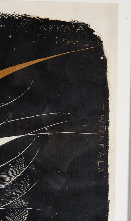 AFFISCH, litografi, signerad i plåten T. Wirkkala. Tryckt hos Oy Tilgmann Ab. Design 1950.