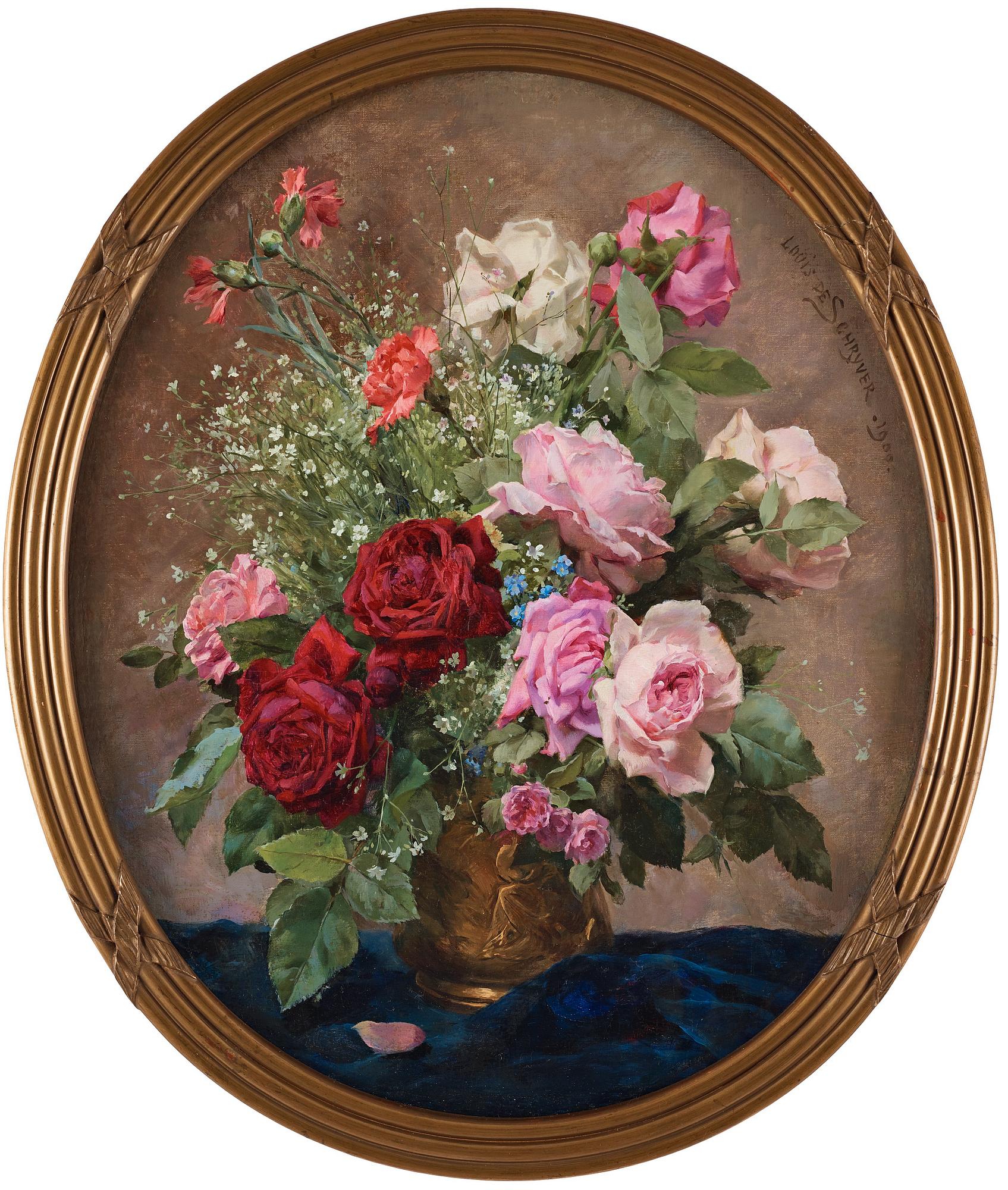 Louis Marie de Schryver, Blomsterstilleben.