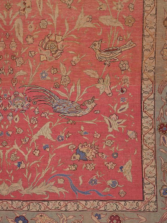 A rug, antique, silk with metal brocade, Istanbul, so called 'Koum Kapi', Ottoman empire,  ca 181,5 x 127,5 cm.