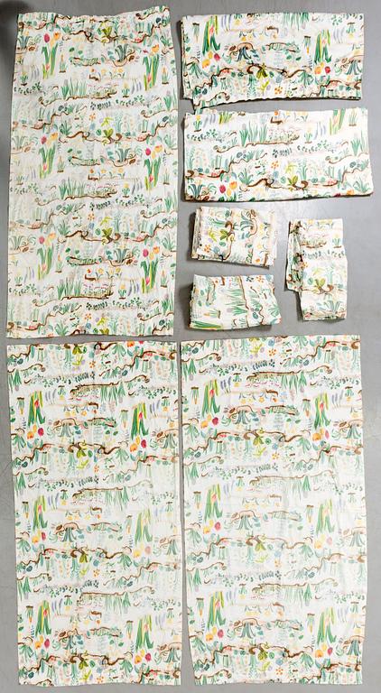 GARDINER, bomull, 4 par (8 delar), Josef Frank, Svenskt Tenn, formgiven 1920-tal.