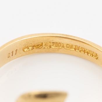 Lapponia, ring 18K gold set with a round brilliant-cut diamond, Finland 1981.