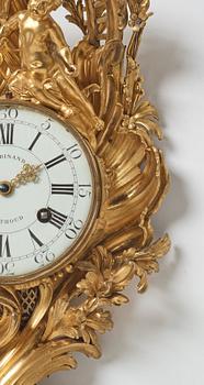 A French Louis XV gilt bronze clock by Ferdinand Berthoud (1727-1807).