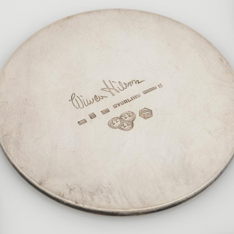 Wiwen Nilsson, glass coasters, 6 pcs., silver, Lund, 1958-63.