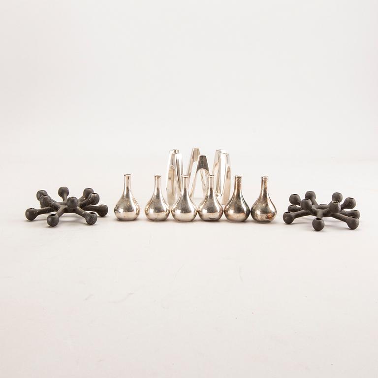 Jens Quistgaard, candle holder, 9 pcs, second half of the 20th century.