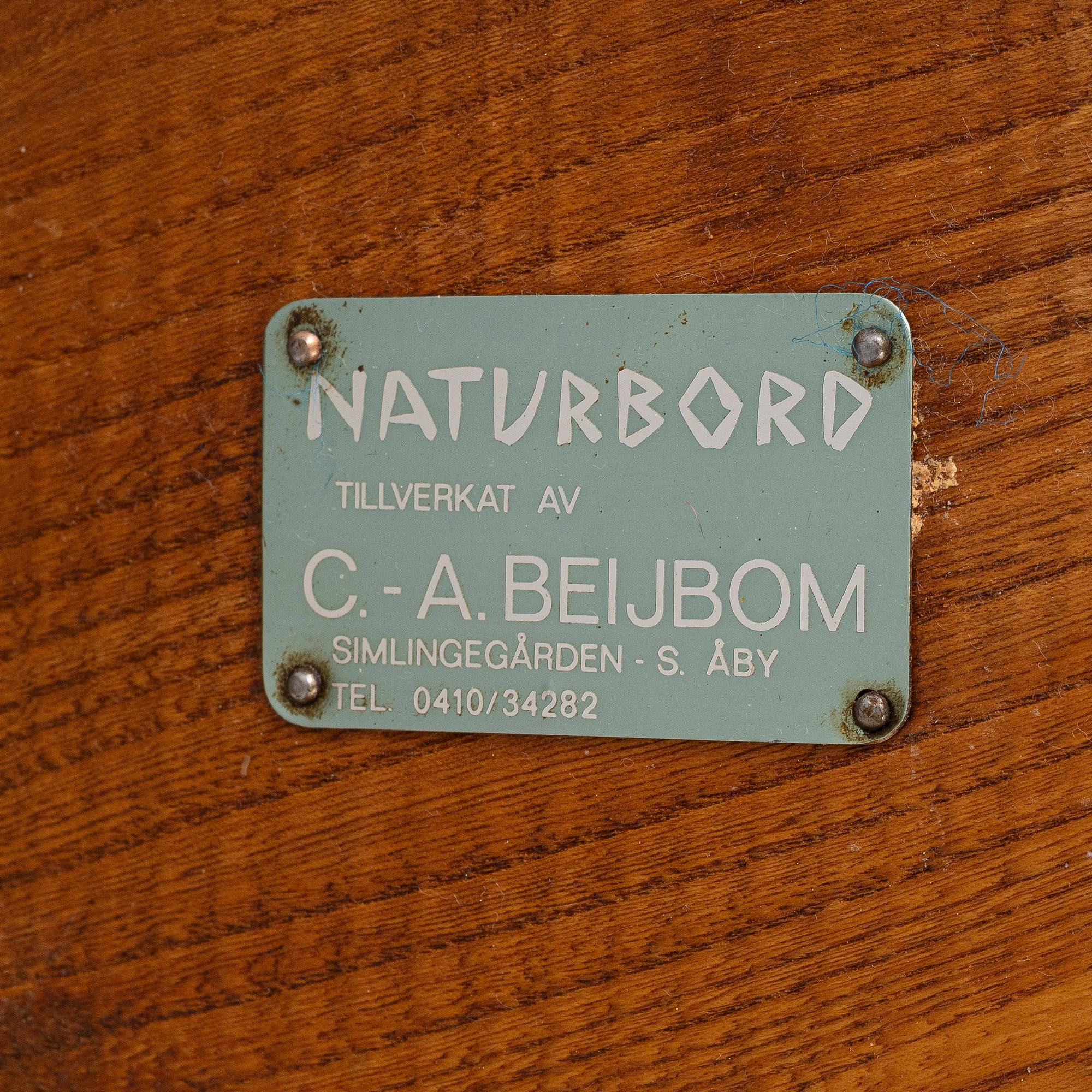 Carl-Axel Beijbom, soffbord, "Naturbord", Åby, 1968.