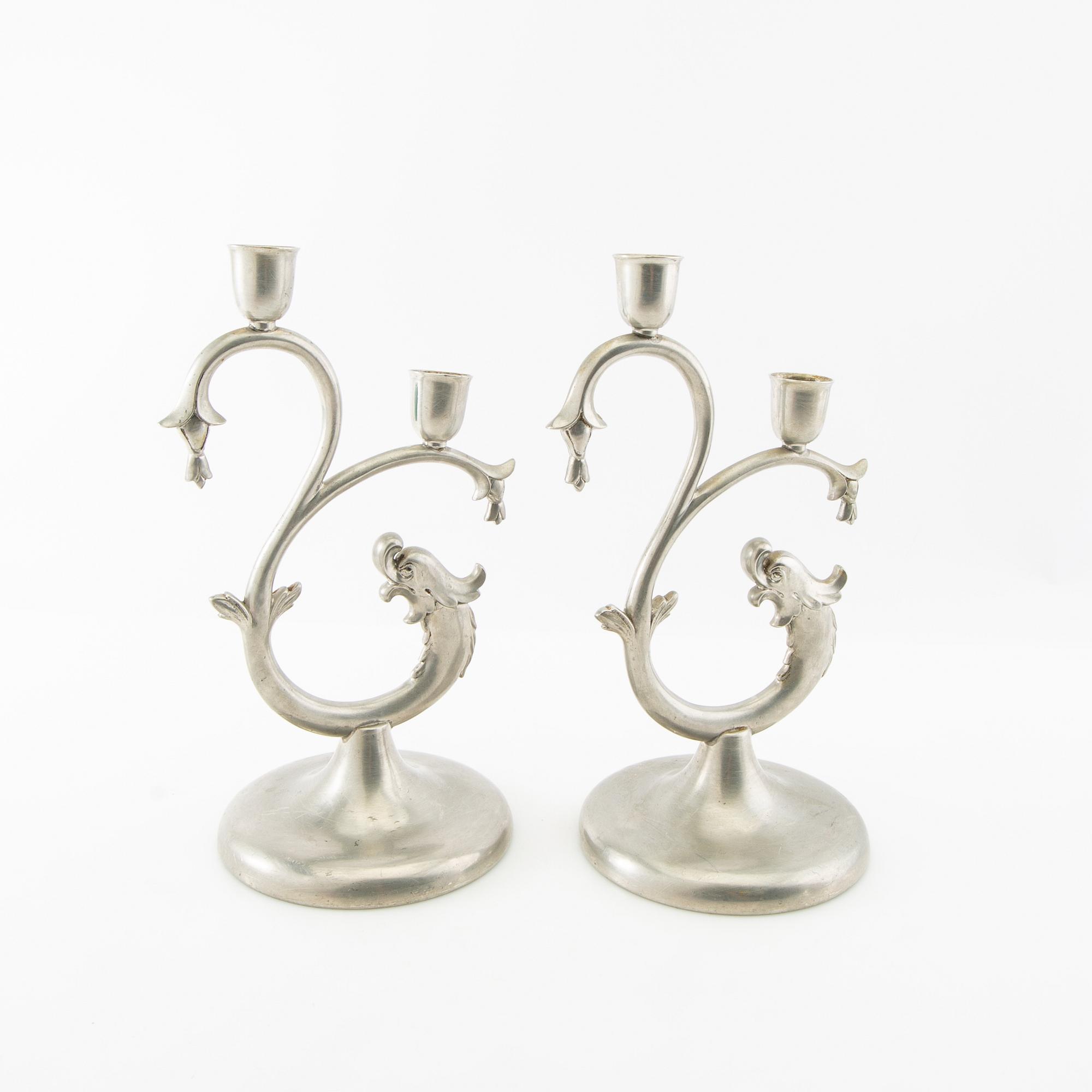 Kandelabrar ett par 1931  KE & Co Swedish Grace.