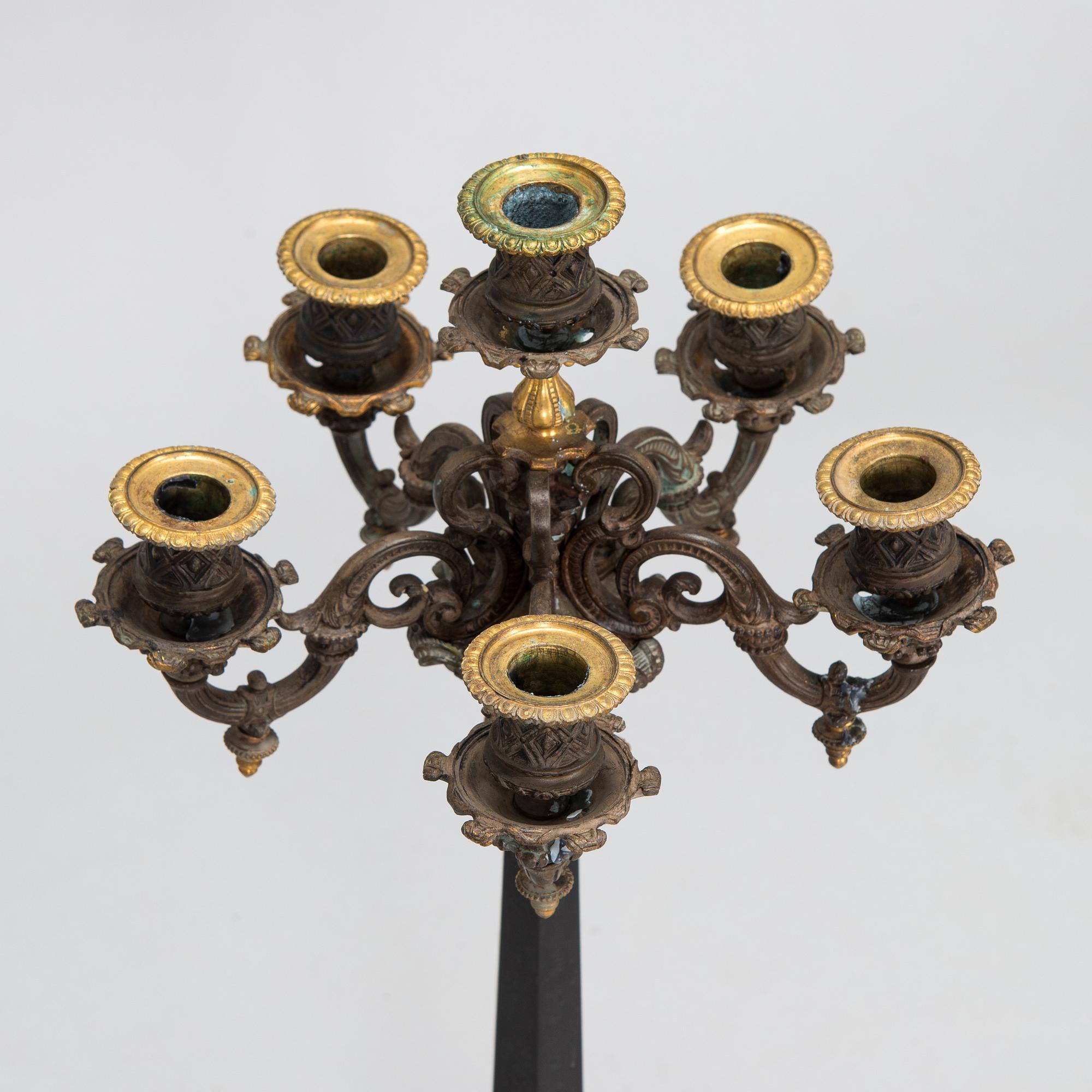 Candelabra, Empire style, second half of the 19th century, France.