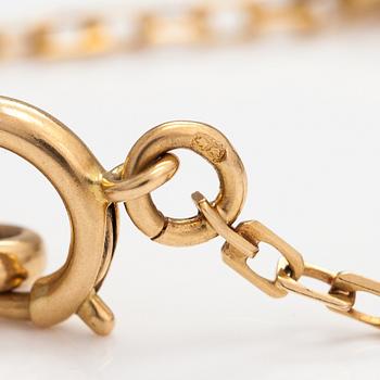 Kelloketju, 18K kultaa. Ruotsalainen tarkastusleima.