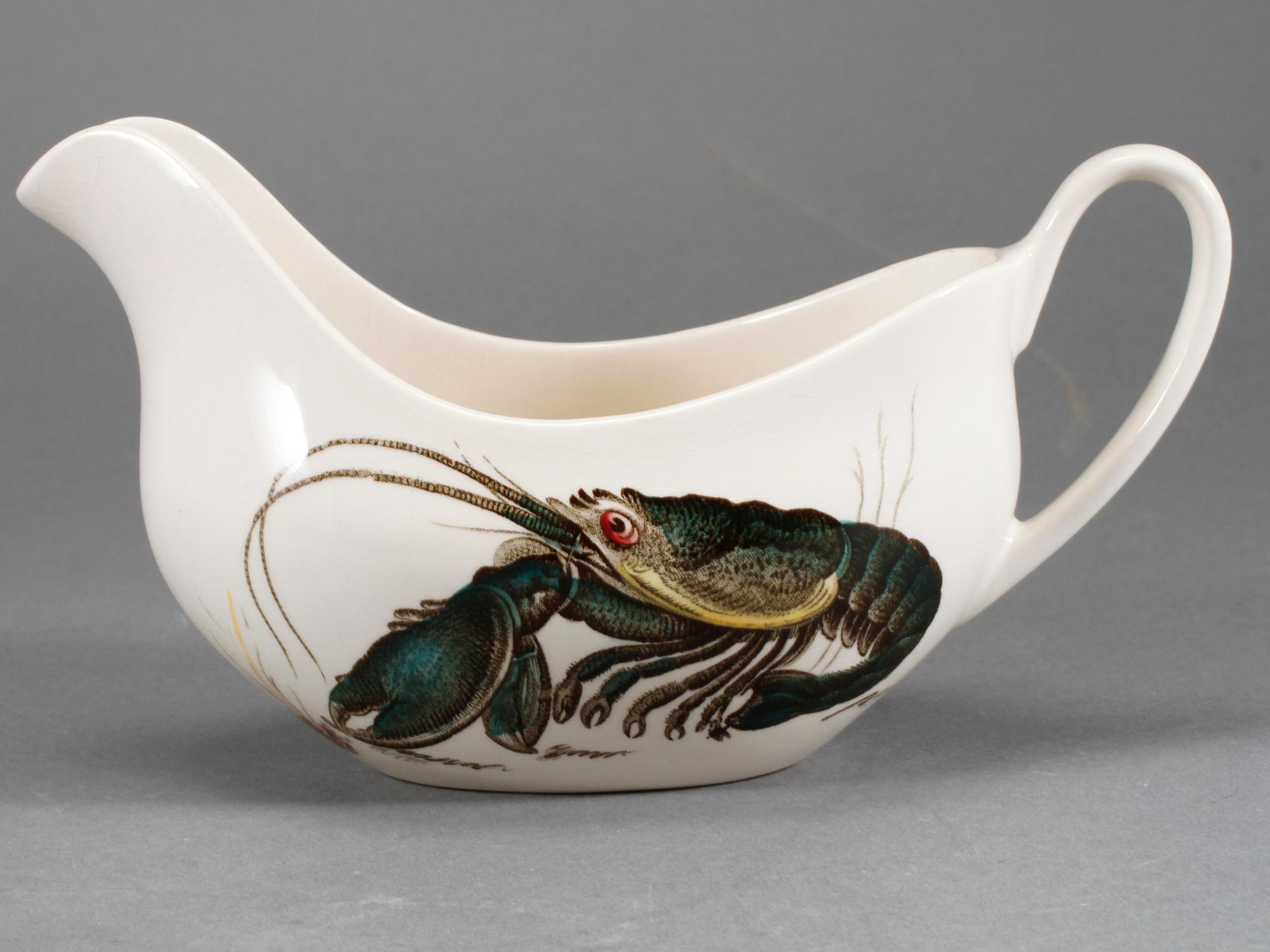 FISKSERVIS, 9 delar, flintgods, "Fish", Johnson Bros, England, 1900-talets andra hälft.