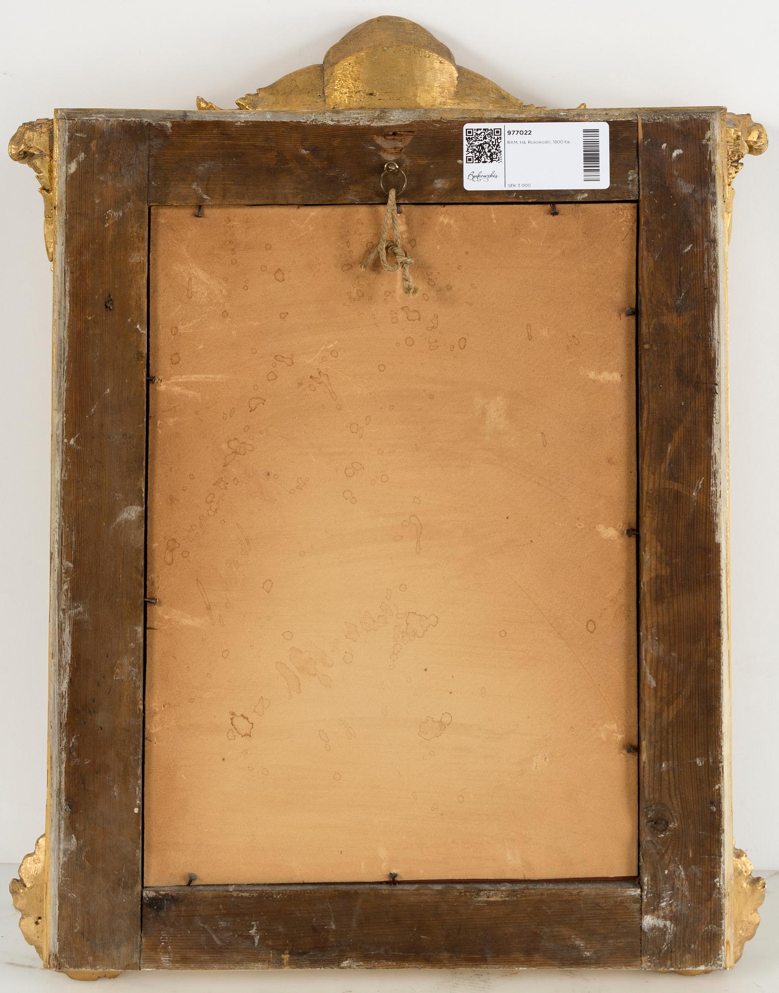 A carved gilt-wood 'Rococo' frame, possibly 18th century.