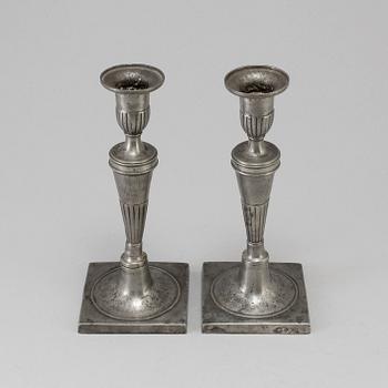 A pair of late 18th century Gustavian Candlesticks.