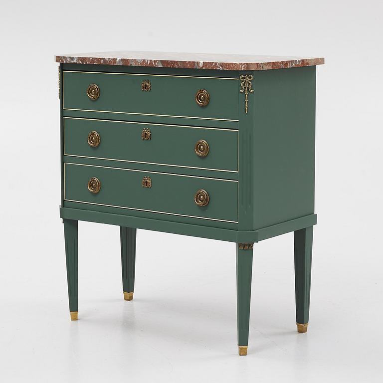 A mid 20th century Gustavian style chest of drawers.