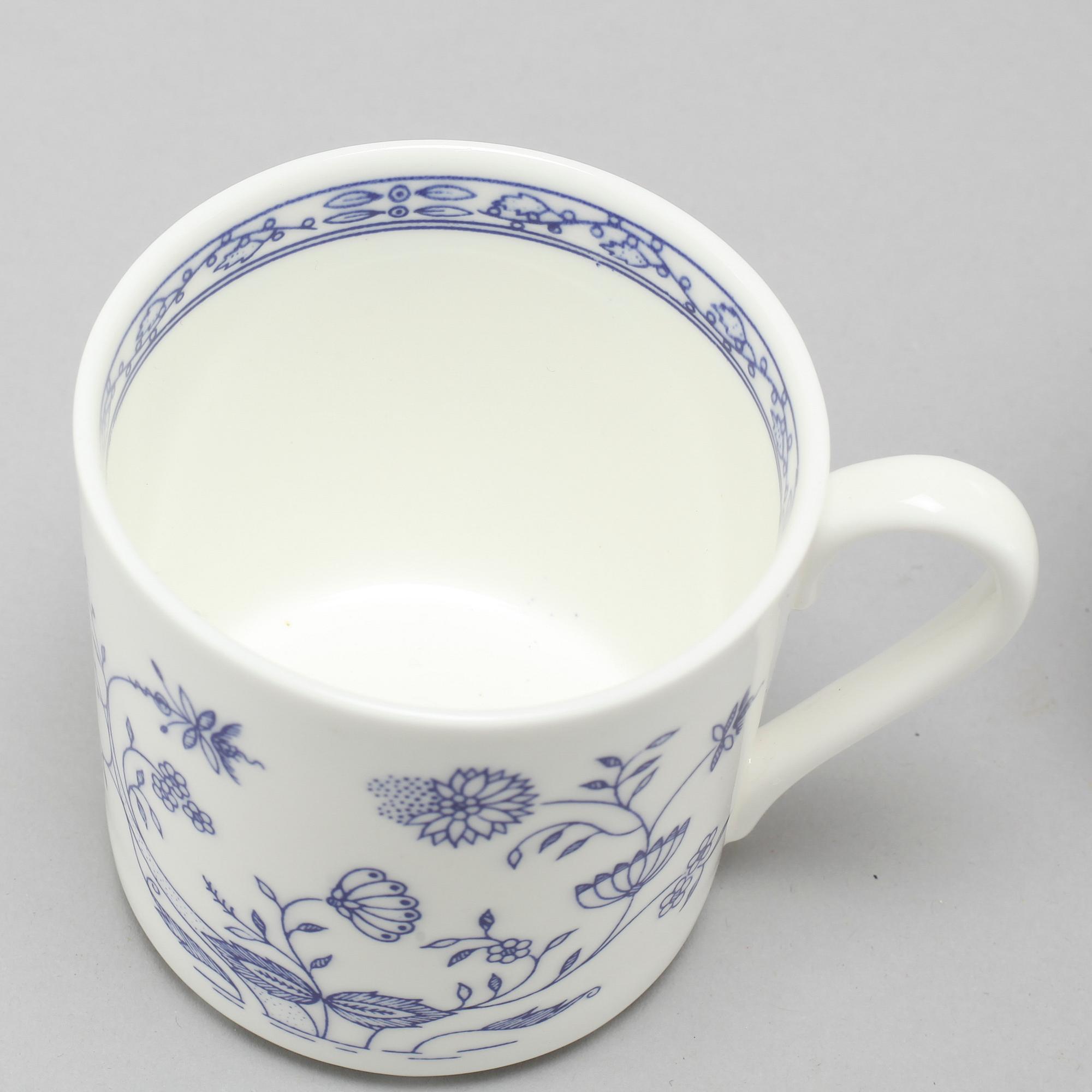 KAFFESERVISDELAR, 22 kaffekoppar varav 10 med underfat samt sockerskål, porslin, "Dresden", Stig Lindberg, Gustavsberg.