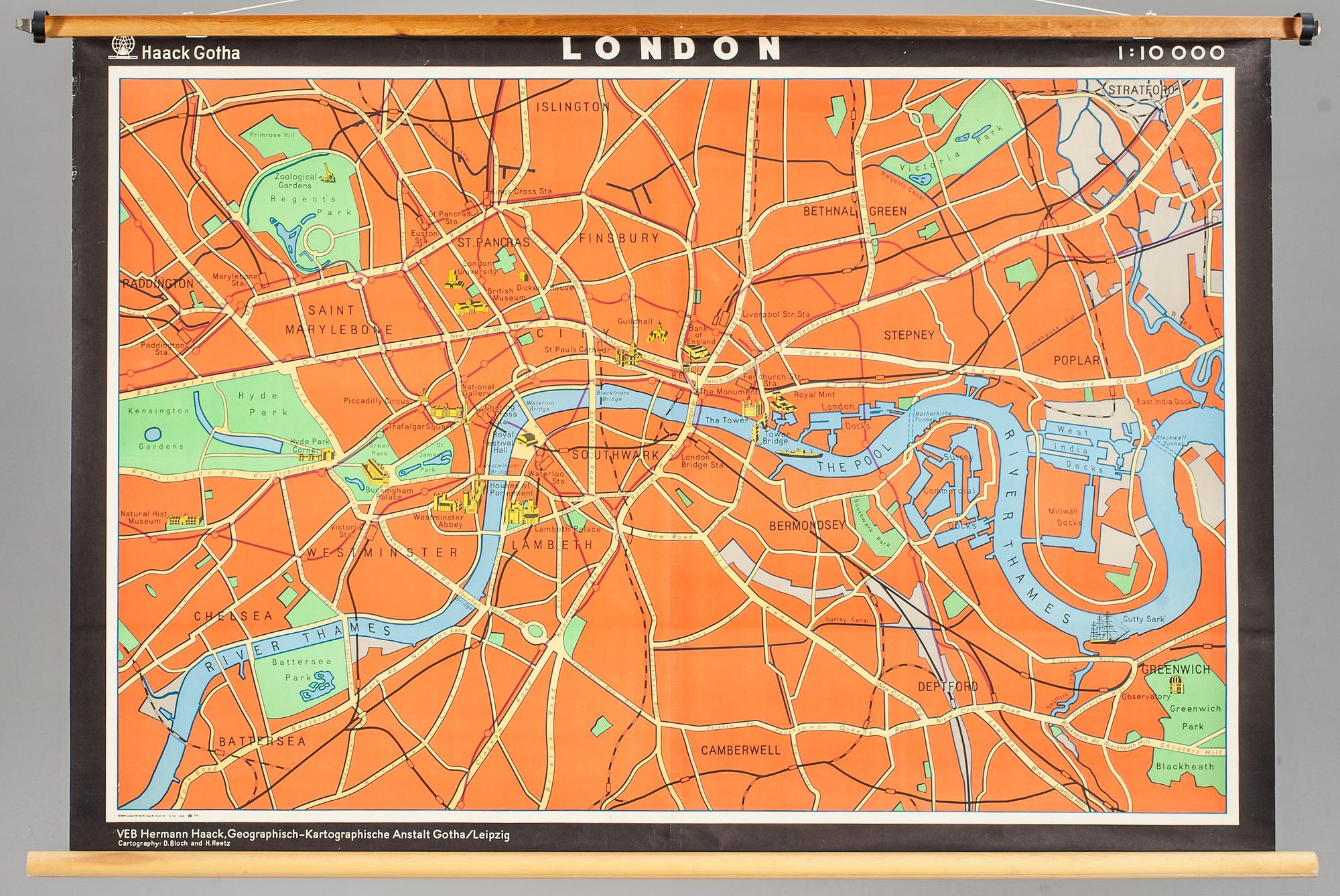 SKOLKARTA, "London", Haack Gotha, 1900-talets andra hälft.