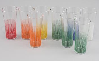 GLAS, 9 st, troligen Bengt Orup, Johansfors, 1900-talets mitt.