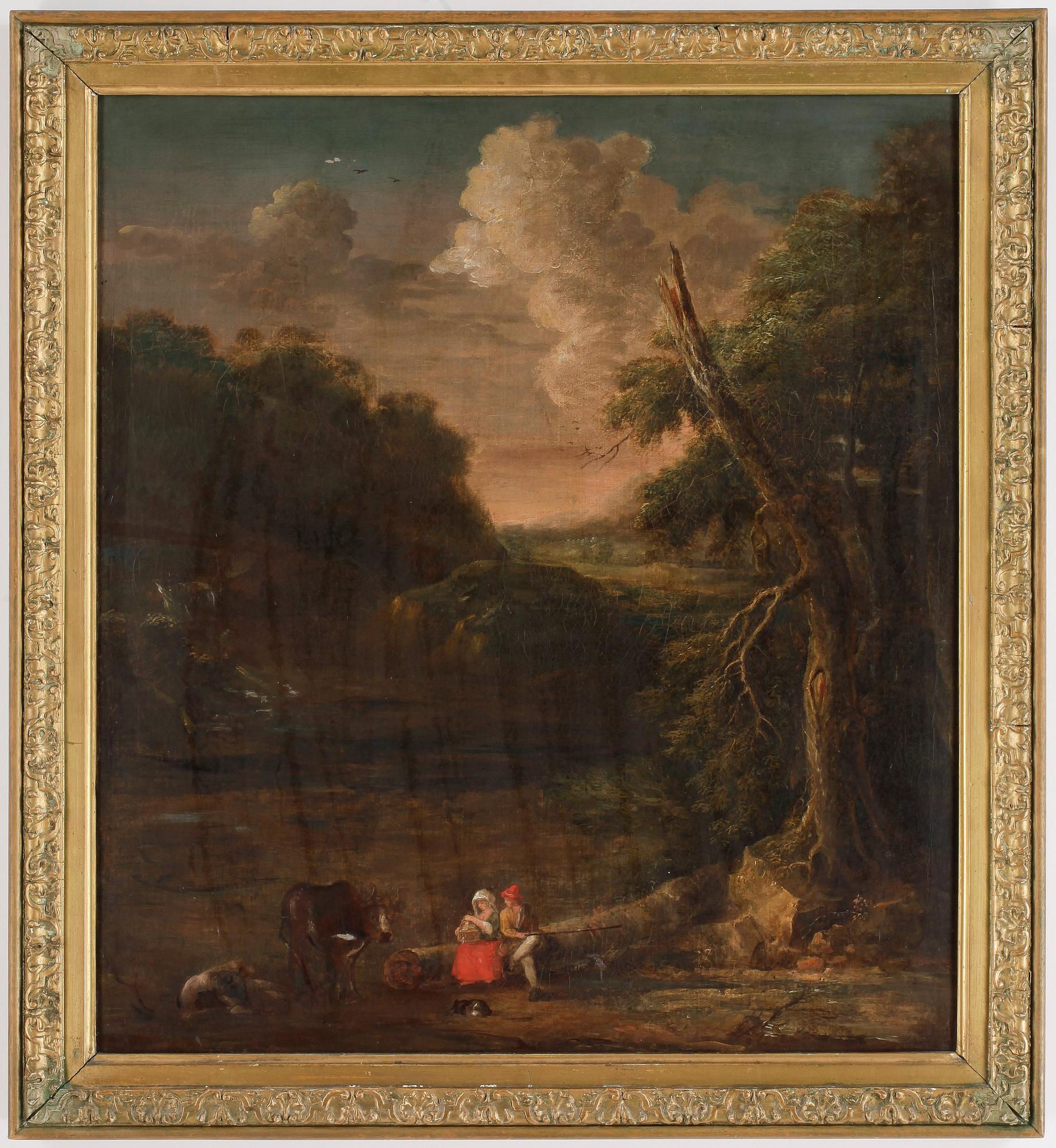 OKÄND KONSTNÄR, olja på duk, ej signerad, 1800-tal.