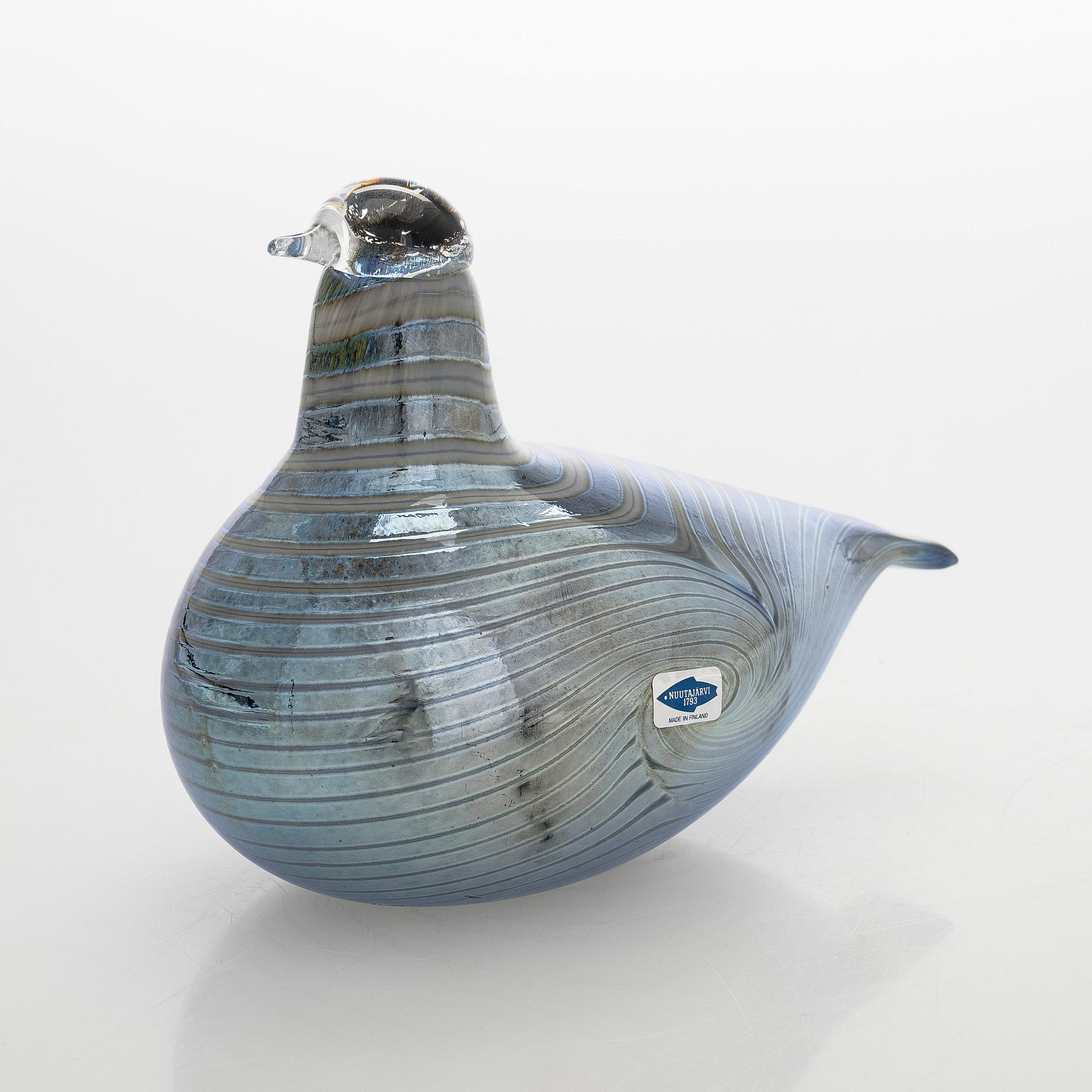 Oiva Toikka, Glass bird, signed O. Toikka Nuutajärvi.