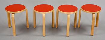 PALLAR, 4 st, modell "60", Alvar Aalto, Artek.