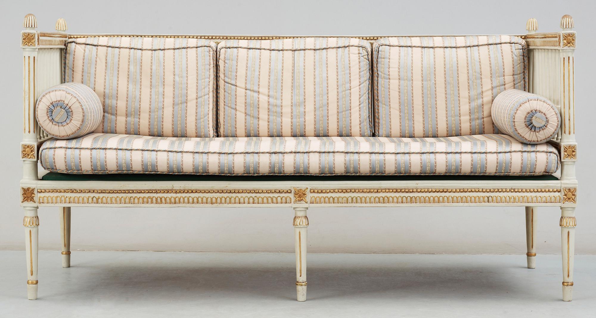 SOFFA, gustaviansk, omkring 1800-talets mitt.