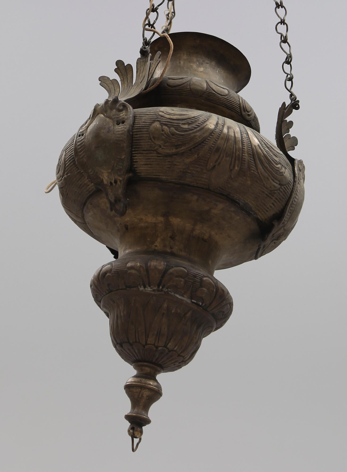 AMPEL, 1800-/1900-tal. Höjd ca 95 cm.