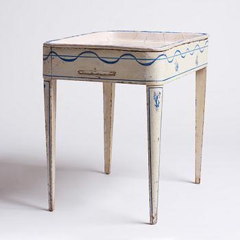 A blue and white faience tea table, second part of the 18th century.