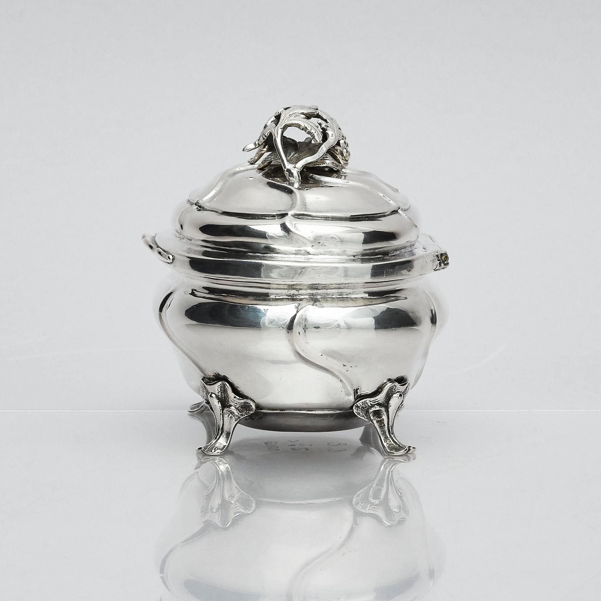 A Swedish Rococo 18th Century silver sugar-casket, marks of Petter Davidsson, Norrköping 1750.