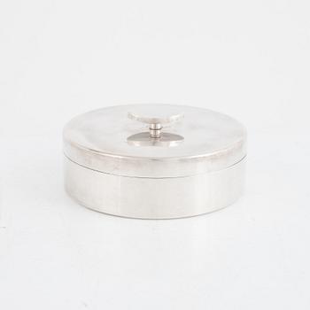 Åke Strömdahl, ash box with lid, sterling silver, Hugo Strömdahl, Stockholm 1963.