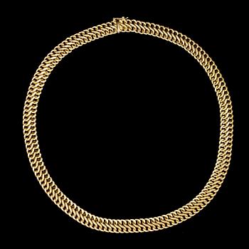 COLLIER, 18 k guld. Vikt ca 25 g.