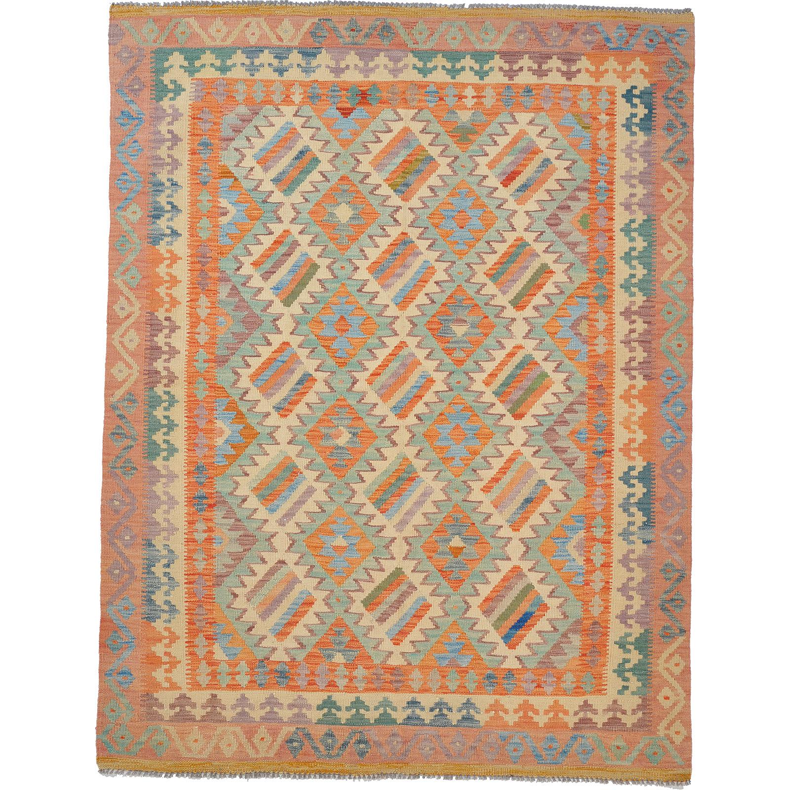 A kilim rug, approximately 202 x 155 cm.