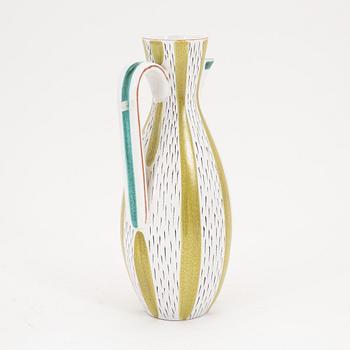 Stig Lindberg, a faience jug, a bowl and a dish, Gustavsbergs studio.