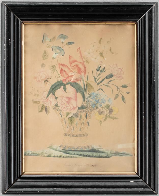 OKÄND KONSTNÄR, akvarell, signerad och daterad 1820.