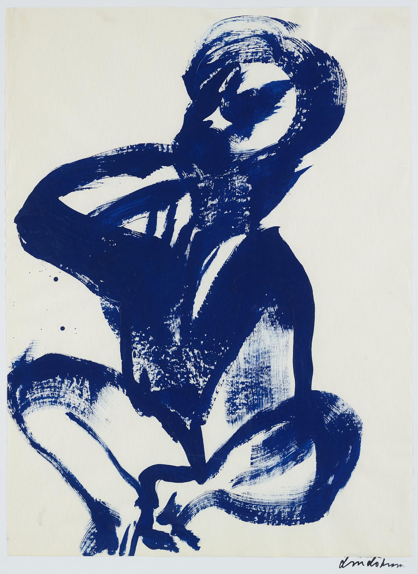 Bengt Lindström, acrylic on paper, signed with stamp and certified verso by Curt Aspelin, executed in the 2000s.