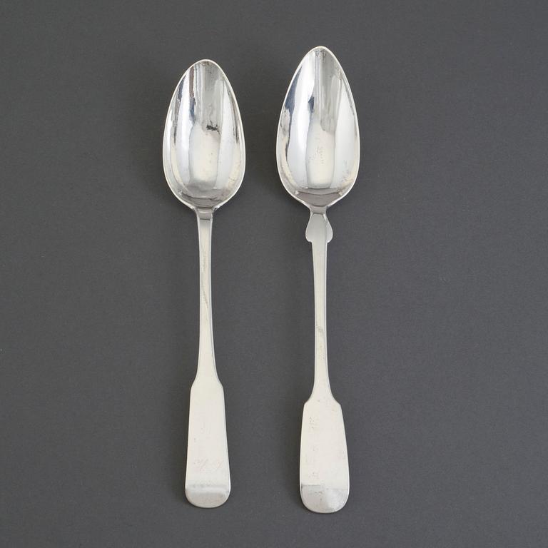 Two silver spoons from Berlin and Königsberg, Germany, 18th/19th Century.